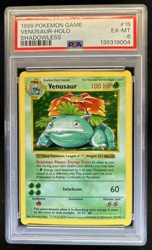 1999 Pokemon Shadowless Venusaur Holo #15/102 PSA 6