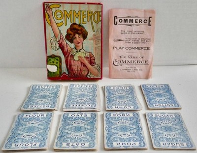 Antique 1900 THE GAME OF COMMERCE J. OTTMANN LITHOGRAPH CO Complete Instructions