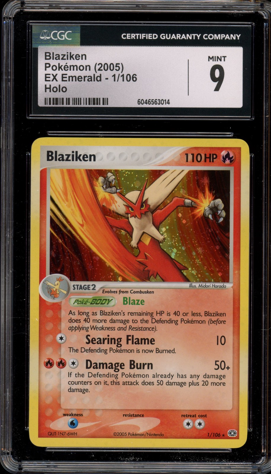 Pokemon Blaziken EX Emerald Holo Rare #1 CGC 9 Mint