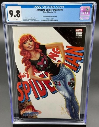 Amazing Spider Man Asm 800 J Scott Campbell Mary Jane Cgc 9.8 Marvel Variant