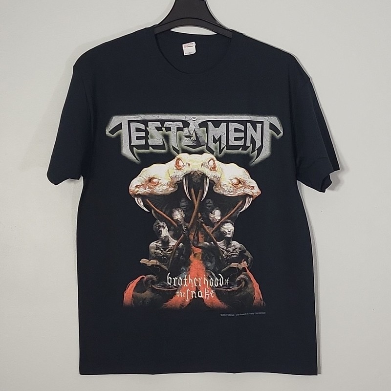 TESTAMENT Brotherhood Of The Snake L LARGE Official T-Shirt Black Mens Band Logo
