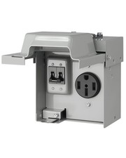 SURAIELEC 50 Amp RV Power Outlet Box with Breaker, Enclosed Lockable RV Electric