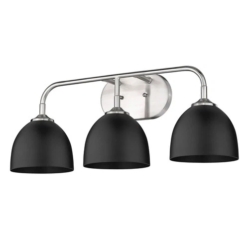 Zoey 24 1/2" Wide Pewter and Matte Black 3-Light Bath Light - Picture 4 of 5