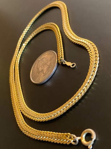 VTG 14k GOLD GODG Gold over Dental Gold Fish Bone Chain Necklace 19” 17grams - Picture 17 of 24