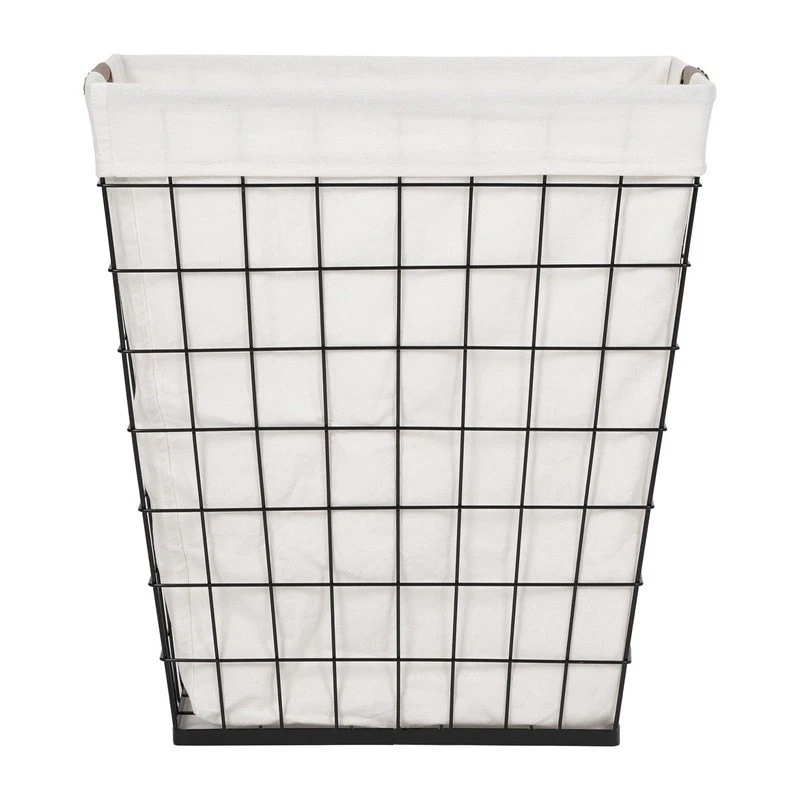 75L Rectangular Steel Wire Laundry Hamper W/ Removable Liner Portable Storage US - Image 3 of 4