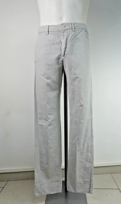 Burberry London Pantalon Homme TG. W32 / 46 Gris Slim Fit Lin Coton Italie - Photo 1/4