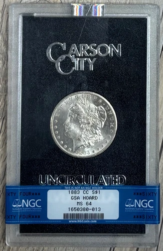 1883 CC Morgan Silver Dollar GSA Hoard NGC MS 64, IN GSA OGP, High Grade Coin