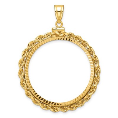 20 $ Saint Gaudens Double Eagle Münzeinfassung 34 mm Seil Schraubverschluss 14k Gelbgold