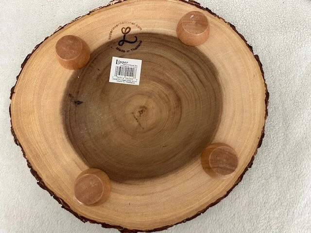 Authentic Lipper Tree Bark Feets Server Footed 11'" Diameter Wood Wooden Plate - Image 2 of 4
