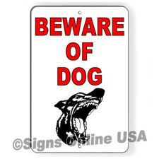 Beware Of Dog Sign Or Decal 6 Sizes caution warning guard attack trespassing