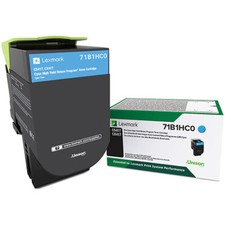 Lexmark 71B1HC0 Cyan Toner Cartridge 3,500 Yield 