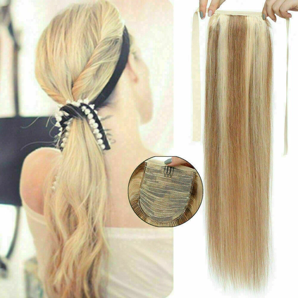 Real 100% Human Hair Ponytail One Hair Piece Remy Clip in Hair Extensions 100g - Image 4 of 4