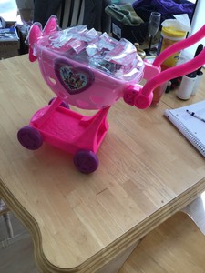 minnie happy helpers bowtique shopping cart pink