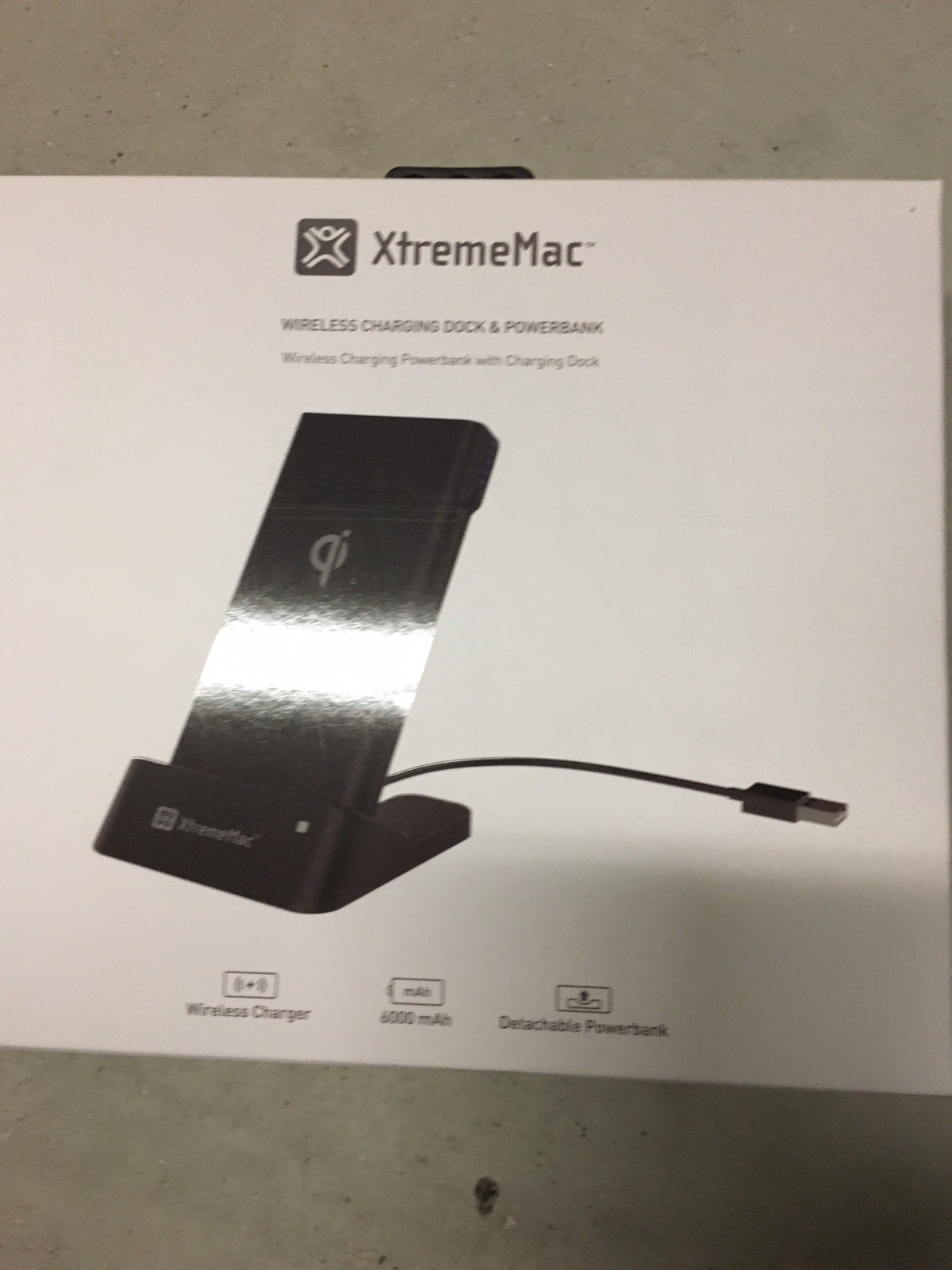 Batterie externe charge sans fil Xstrememac 10000mAh Power Bank Induction Noire