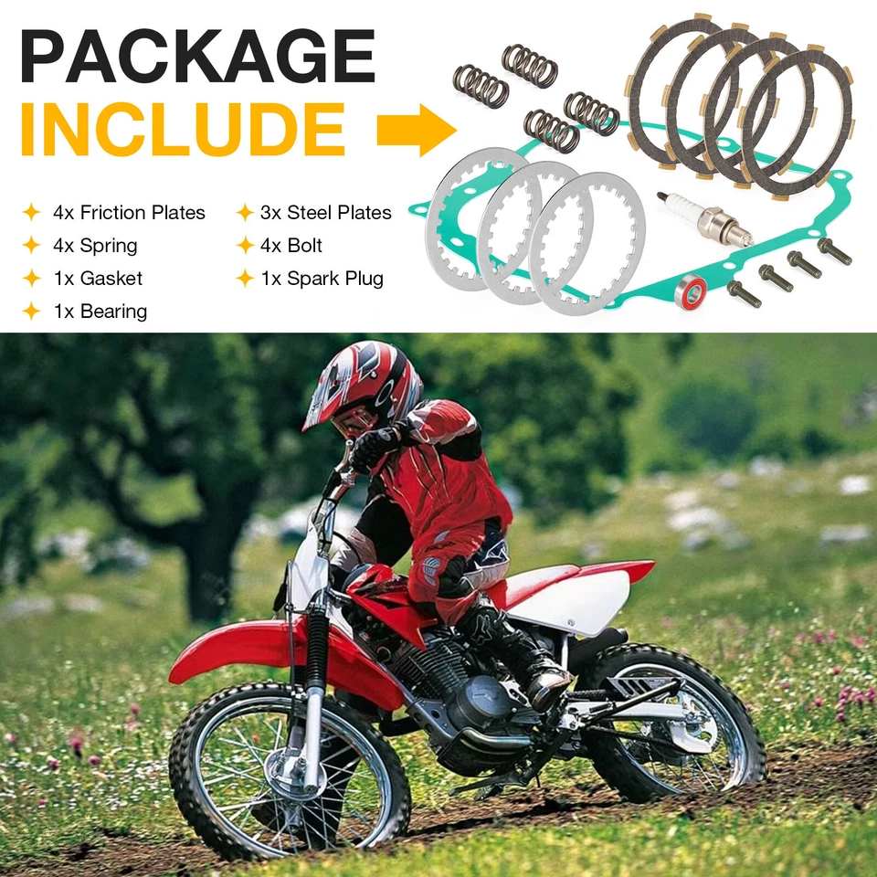 Kit de junta de placas de fricção de embreagem resistente para Honda XR80R XR100R 1987 - 2004 - Imagem 3 de 4