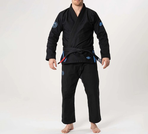 Fuji Sports Flow Tech Breathable Mens BJJ Jiu Jitsu Gi JiuJitsu Black/Blue/Grey - 第 1/7 張圖片