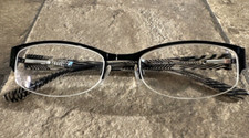Nicole Miller NM06 Col 90 Black Gray Half Rim Flex Eyeglass Frame 52-18-135 G27