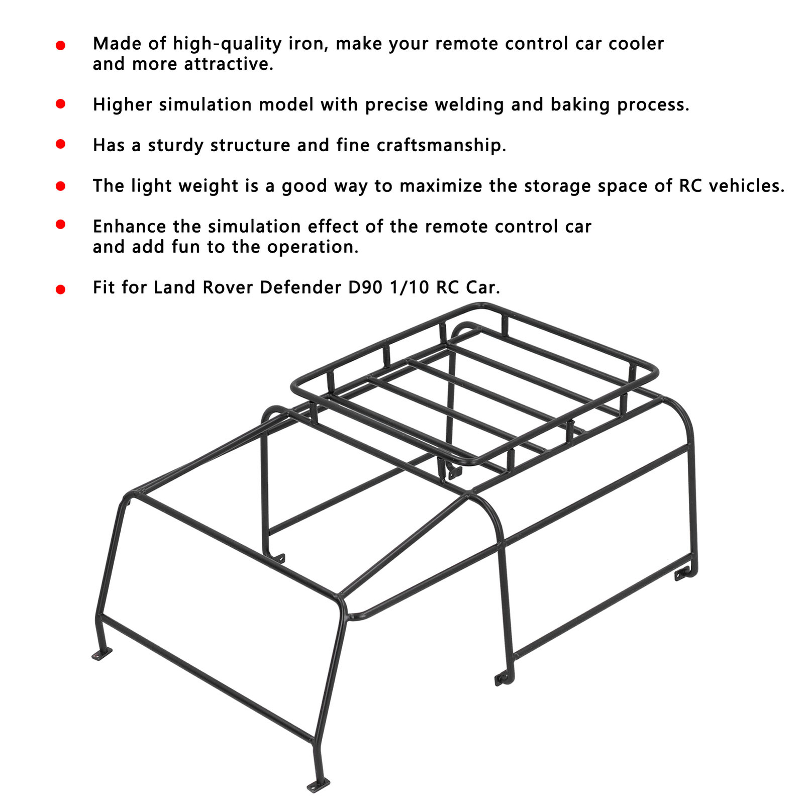 RC Roof Rack Luggage Carrier For Land Rover Defender D90 1/10 RC Car
