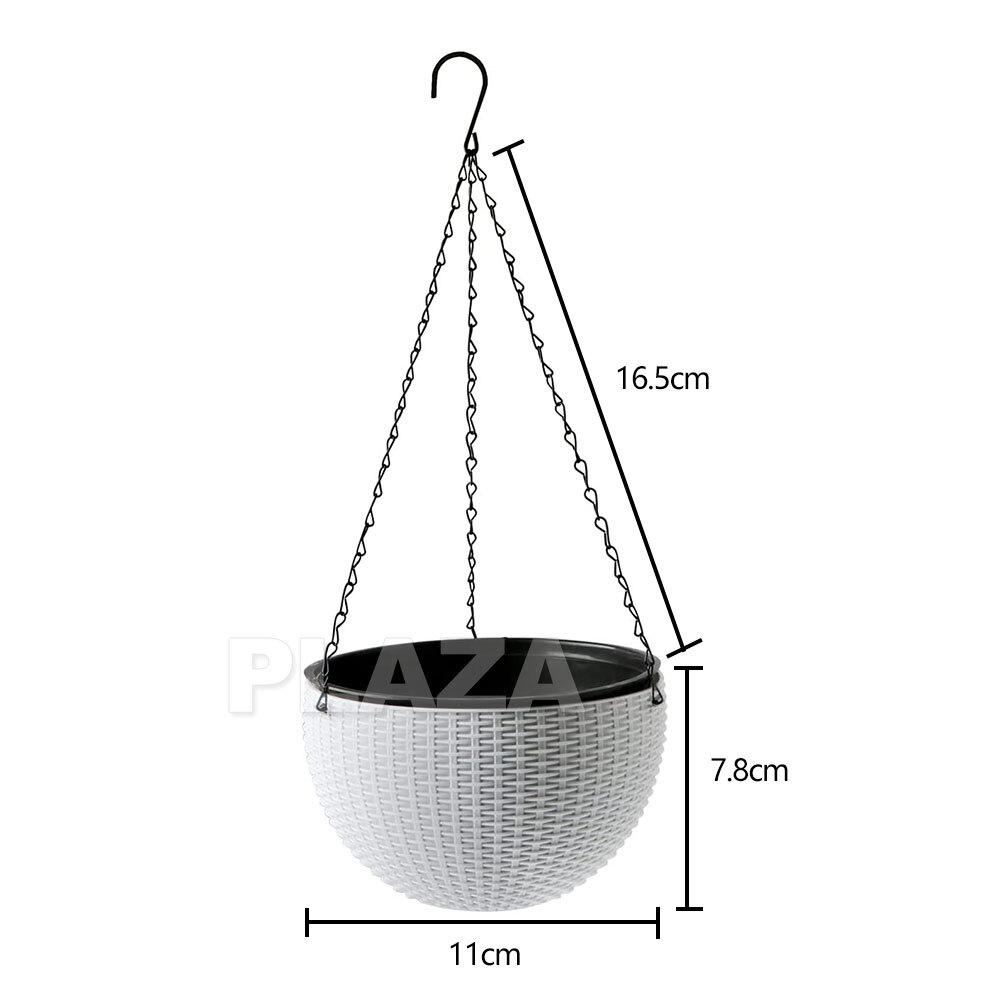 2PCS Landen Rattan Hanging Plant Pots Flower Baskets Hanger Self Holder