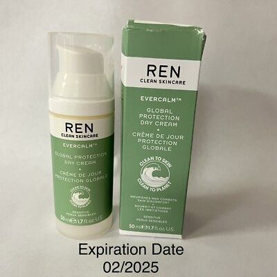 REN Clean Skincare Evercalm Global Protection Day Cream 1.7 fl oz Imperfect Box