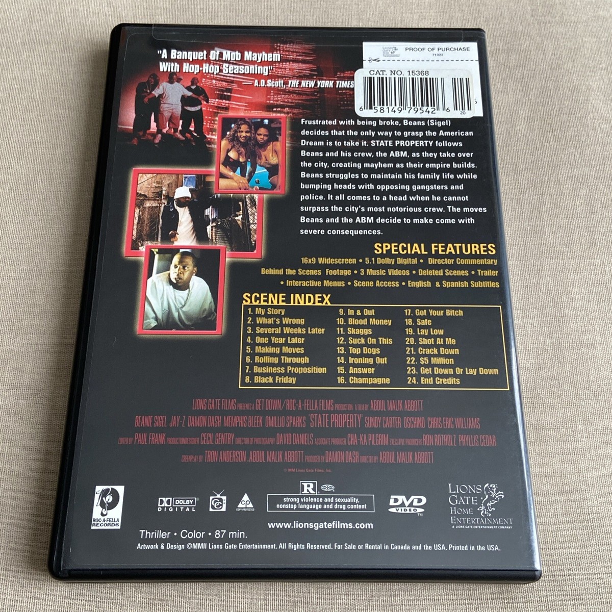 State Property (DVD 2001) Urban Action Jay-Z Beanie Sigel
