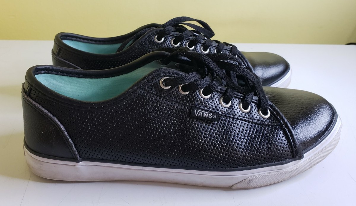 Womens Vans UltraCush Perforated Black Leather Lace Up Sneakers