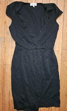 Women's Black Sleeveless Wrap Dress Rayon Size Small Monteau Rayon Blend