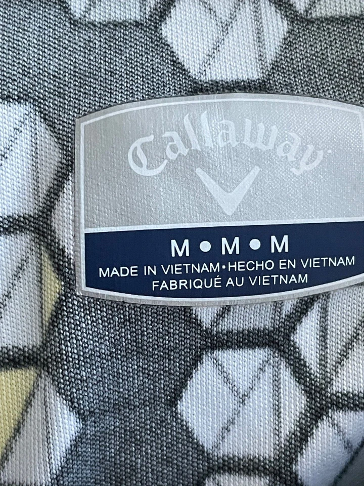 Callaway Mediana Golf Tenis Camisa Top Negro Blanco Patrón Sin Mangas 1/4 Cremallera Foto 4 de 4