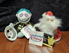 Lot 2 NOS NIGHTMARE BEFORE CHRISTMAS Santa Bean Bags Disney Store NWT