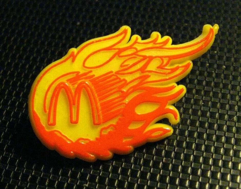 McDonald's Restaurant Lapel Pin Vintage Golden Arches Flaming Logo