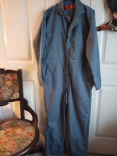 Red Kap Men's Blue Coveralls Jumpsuit Size 42 Reg Zip 30" Inseam VGUC