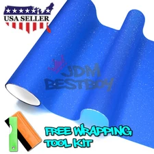 12"X48" Matte Glitter Dark Blue Tint Headlight Taillight Fog Vinyl Sticker Diy