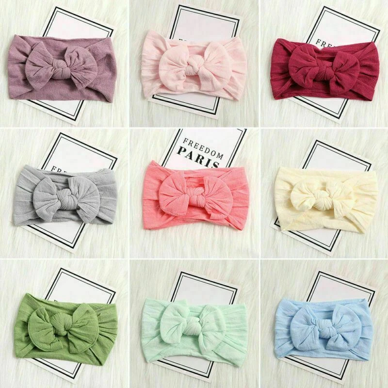 Baby Mädchen Hasenschleifen Kinder Turbanknoten Kaninchen Stirnband Schleife Haarbänder Kopfwickel