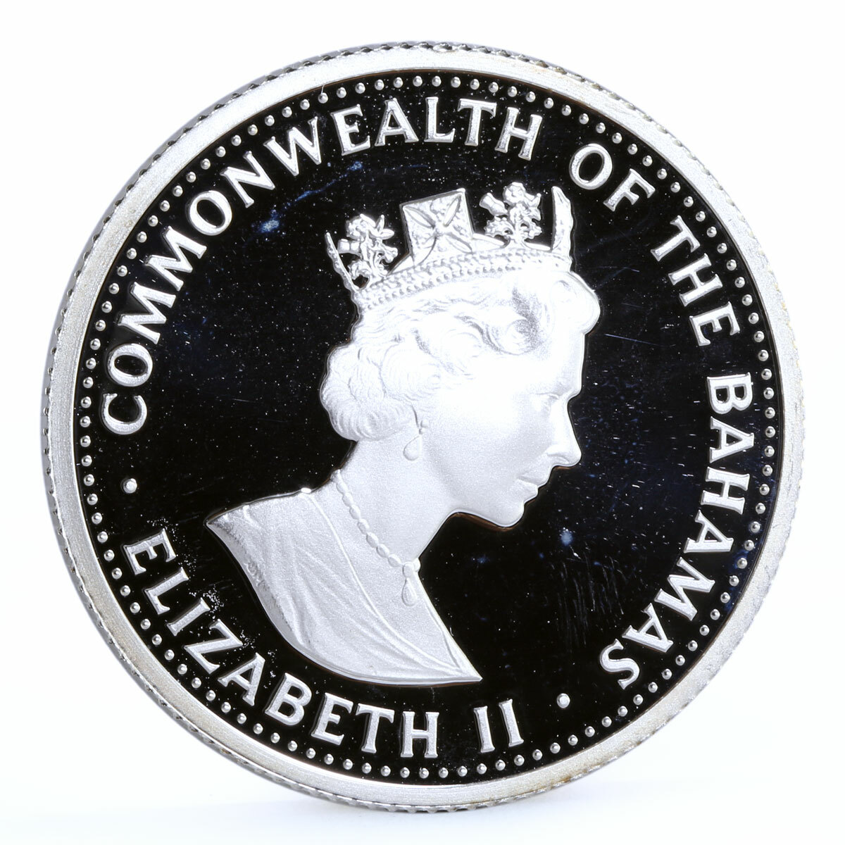 Bahamas 10 dollars Columbus Discovers New World Ship proof silver