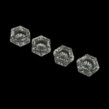 Vintage Set Of 4 Pattern Glass Open Salts Salt Cellar Dip Dishes Pressed
