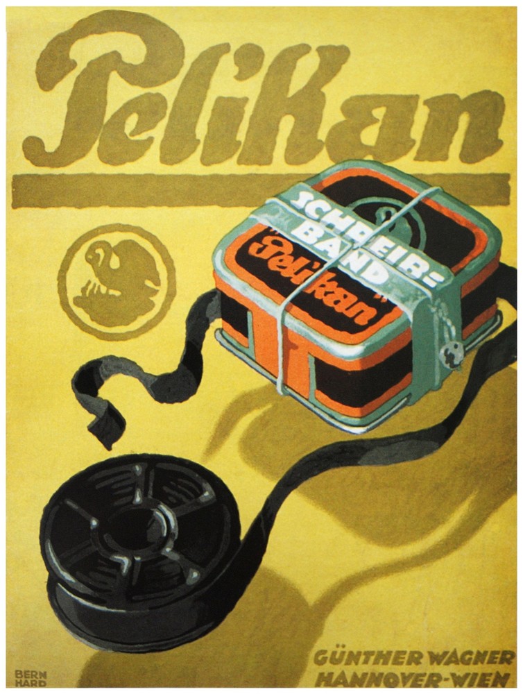 9466.Pelikan.schreib band.black tape.movie reel.POSTER.decor Home Office art