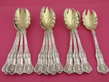 12 Sterling Silver DOMINICK & HAFF Ice Cream Forks NEW KING 1898 ~no mono