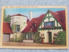 Home of Frederic March Bel-Air California 1940s Postcard Unposted