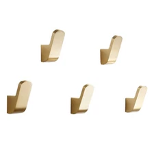 Brushed Brass Hook Storage Rack Coat and Hat Hangers Wall Hooks