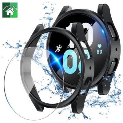 Fr Samsung Galaxy Watch 5 4 Hard Case Full Cover Glass Screen Protector 40/44mm