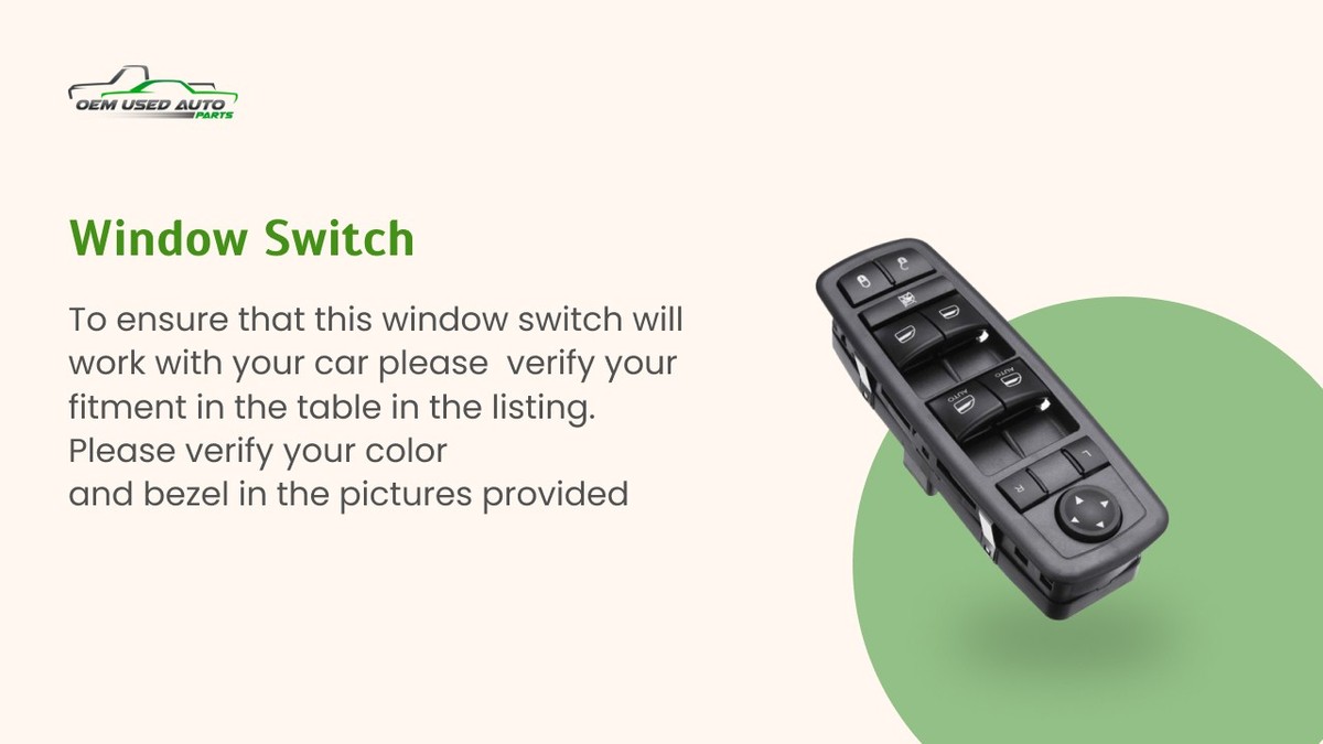 Windo　604590 Honda Accord Driver Left Door Master Power Window Switch