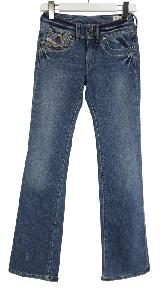 DIESEL Ronhar Stretch 008BL Jeans Damen W26/L32 Distressed Whiskered Blau - Bild 1 von 4