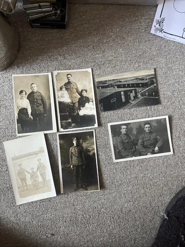 Group Of Six Vintage Ww1/2 Real Photo And One Other Military Postcards