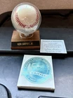 Ken Griffey Jr. Autographed Baseball SSCA COA, Display Stand, 23K Gold Card