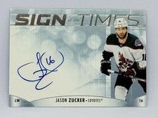 Upper Deck SP Authentic Sign of the Times Jason Zucker Coyotes Auto SOTT-JZ