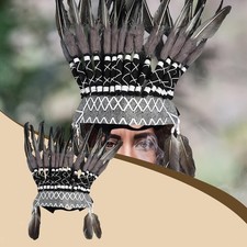Indian Hat Feather Headdress Decorative Headwear for Stage Party Fancy Dress
