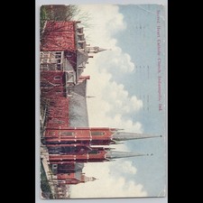 Antique Postcard Sacred Heart Catholic Church Indianapolis Indiana 1915