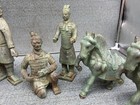 VINTAGE SET OF 6 TANG DYNASTY STYLE CHINESE SOLDIERS WAR HORSES BRONZE REPLICA — photo 3