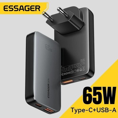 Essager 65W GaN USB C Ladegerät Ultra Dünn PD 3.0 PPS Netzteil