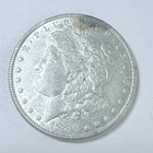 1886 $1 MORGAN SILVER ONE DOLLAR, AU ALMOST UNCIR. CONDITION 90% SILVER  #9089